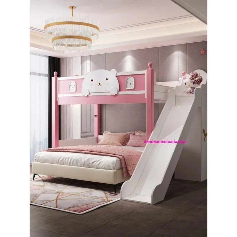 

Children's bed, girl's combination desk, wardrobe, integrated space saving, bunk elevated