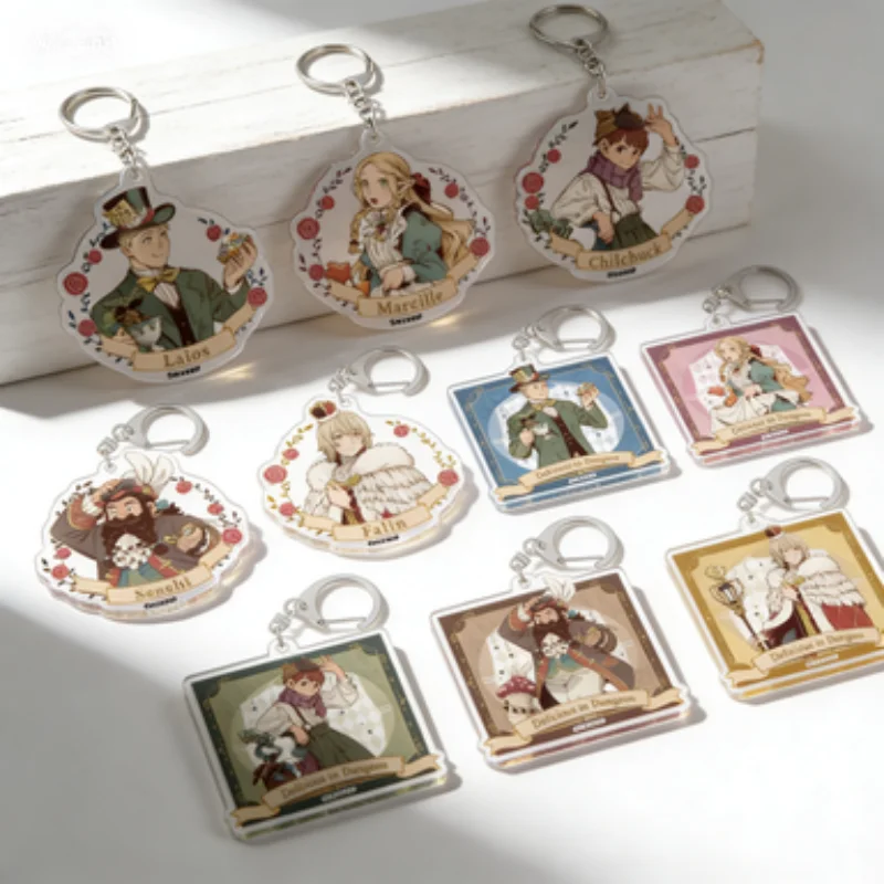 10PCS Anime Delicious in Dungeon Falin Marcille Laios Desktop Ornaments Acrylic Standing Sign Board Decoration Collect Fans Gift
