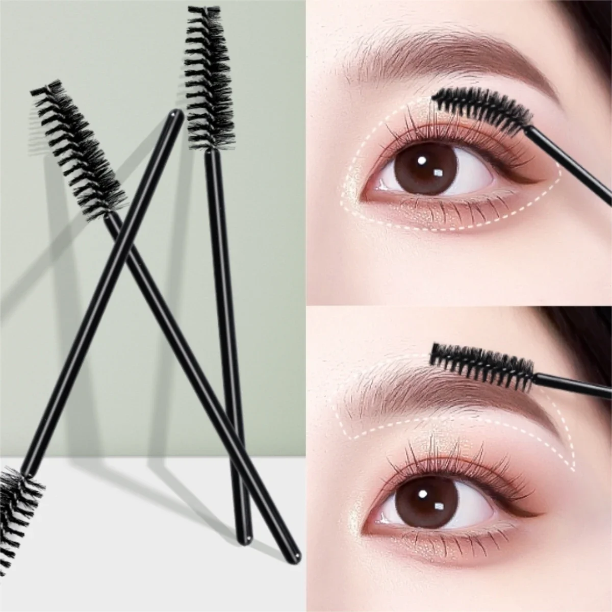 10/30/50pcs Spazzole per ciglia usa e getta Estensione Mascara Applicatore Bacchetta Pettine per sopracciglia Strumento cosmetico Trucco Set di bellezza