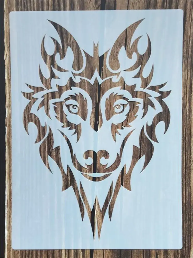 1Pcs 21*29Cm Wolf Stencil For Furniture Walls Painting Decoration Layering Plastic DIY Coloring Embossing Scrapbook Stencils