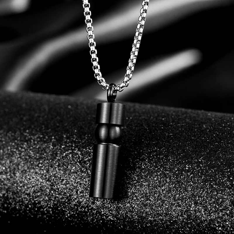 Trend Stainless steel couple pendant Pet ashes perfume bottle can open pendant Men women Fashion sweater chain Cremation jewelry