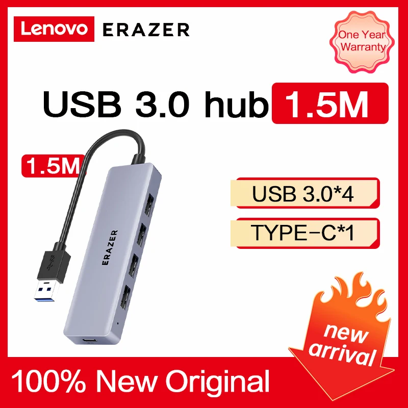 Erazer USB Hub 5-in-1 USB Docking Station 5 in 1with 4 USB 3.0Port 1 type- c Port with Mac