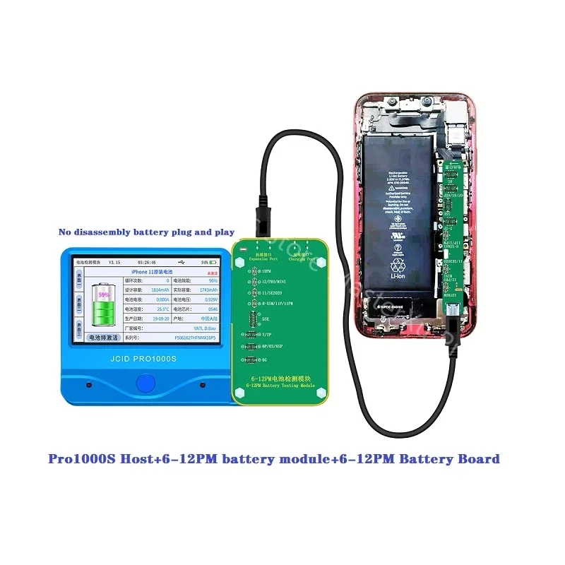 JC Battery Flex Cable Board Tag Programmer Repair for IPhone XR XS Max 11 12 13 14 ProMAX Health Error Message Removing