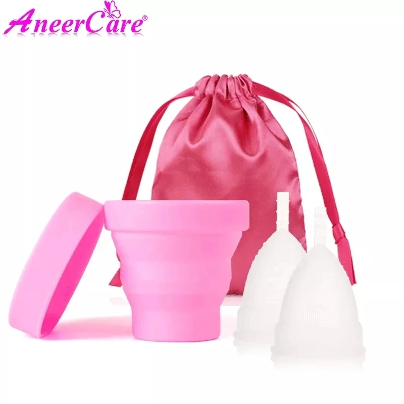 Period Cup Medical Silicone Feminine Hygiene Product Vaginal Vagina Reusable Menstrual Sterilizer Plastic Folding Cups Women\'s.