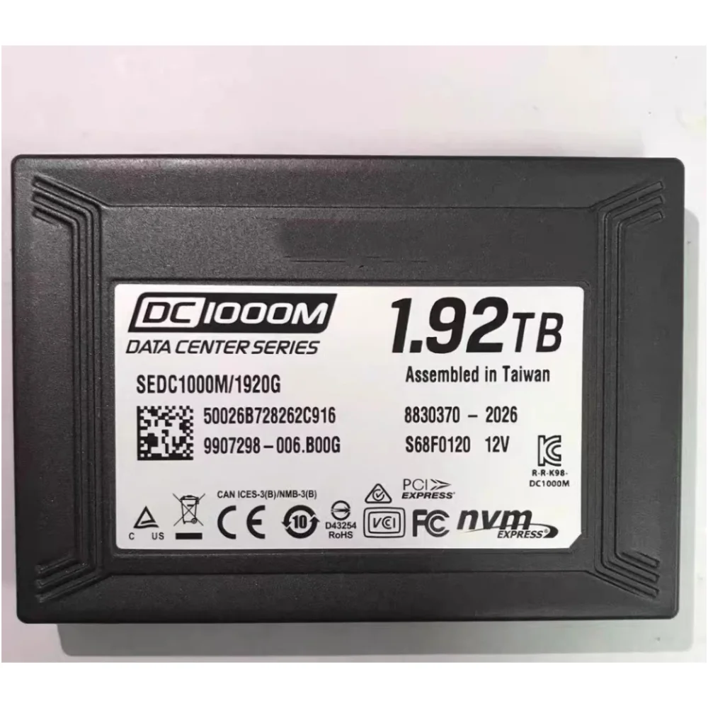 SSD DC 1000M 960G 1.92T 3.84T U2. PCle NVMe Gen3 x4 Original Enterprise level  SSD For Kingston SEDC1000M Series