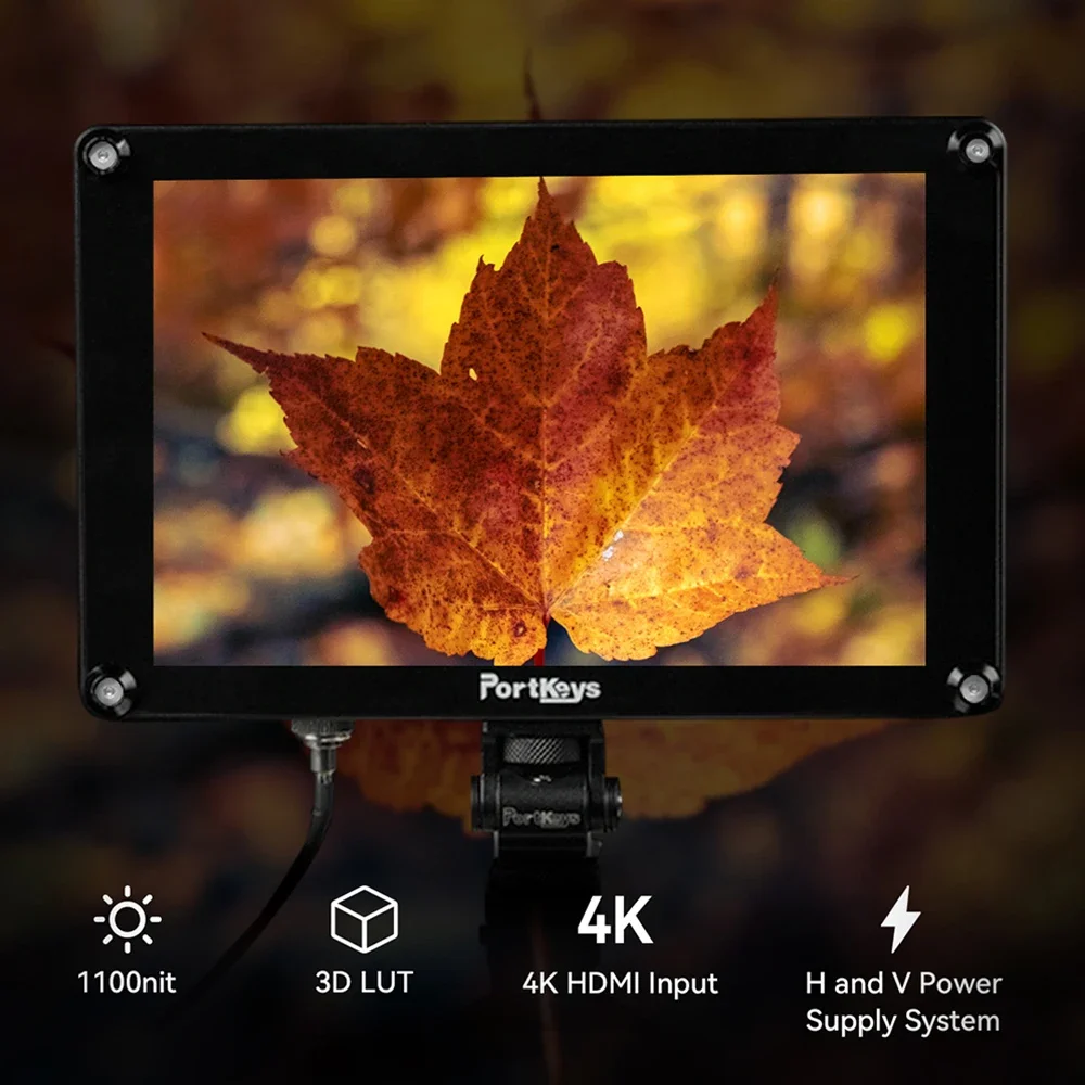Portkeys HS8 8 inch 3D LUT-uitgang 1100nit 3G-SDI 4K HDMI 3G SDI-monitor Ondersteuning SDI / HDMI-OMVERSIE op camera's voor fotografie