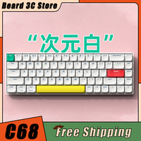 Xinmeng C68 Mechanical Keyboard Three Mode Low Profile Bluetooth Wireless Hot Swap RGB Office Keyboard For iPad Tablet Pc Gamer