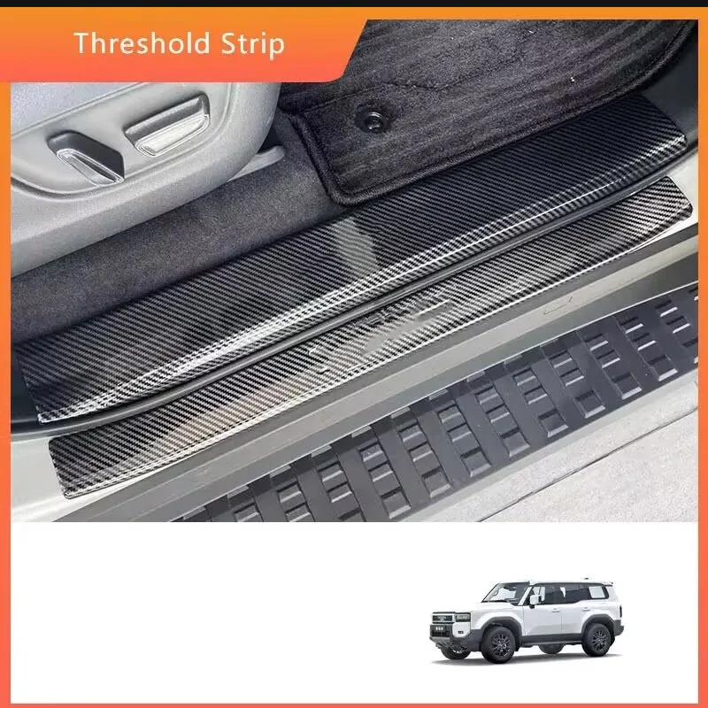 For Toyota Land Cruiser 250 Prado LC250 2024 inner car Door Sill Scuff Plate Door Welcome Pedal Threshold Bar Cover accesorios