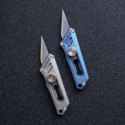 Titanium mini faca chave faca de utilidade ao ar livre portátil selfdefense sobrevivência resgate afiada facas bolso papel parede faca