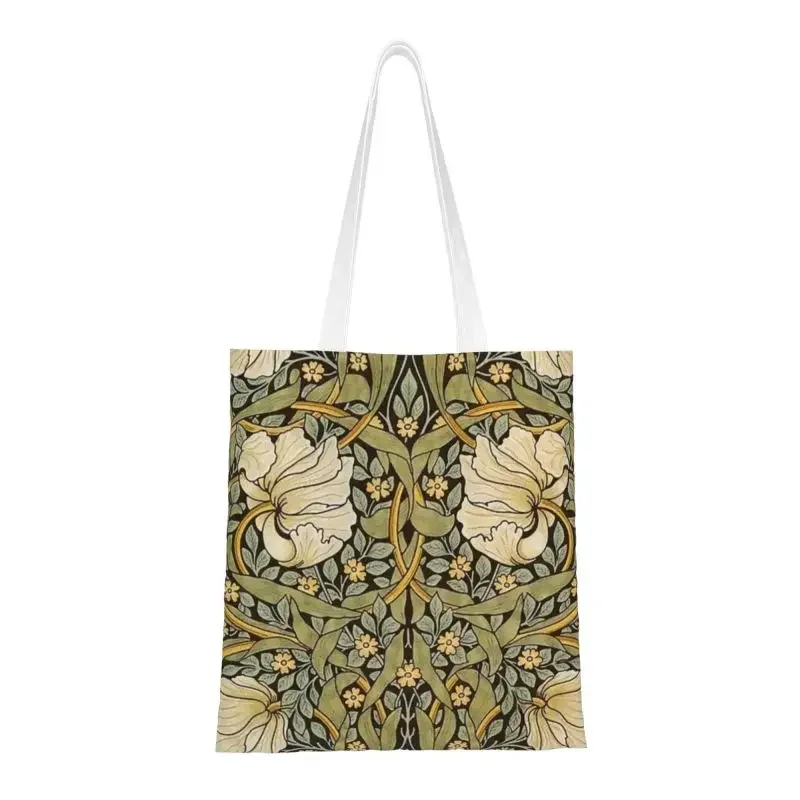 Fashion Print William Morris Pimpernel Shopping Tote Bag Washable Canvas Shoulder Shopper Floral Textile Pattern Handbag