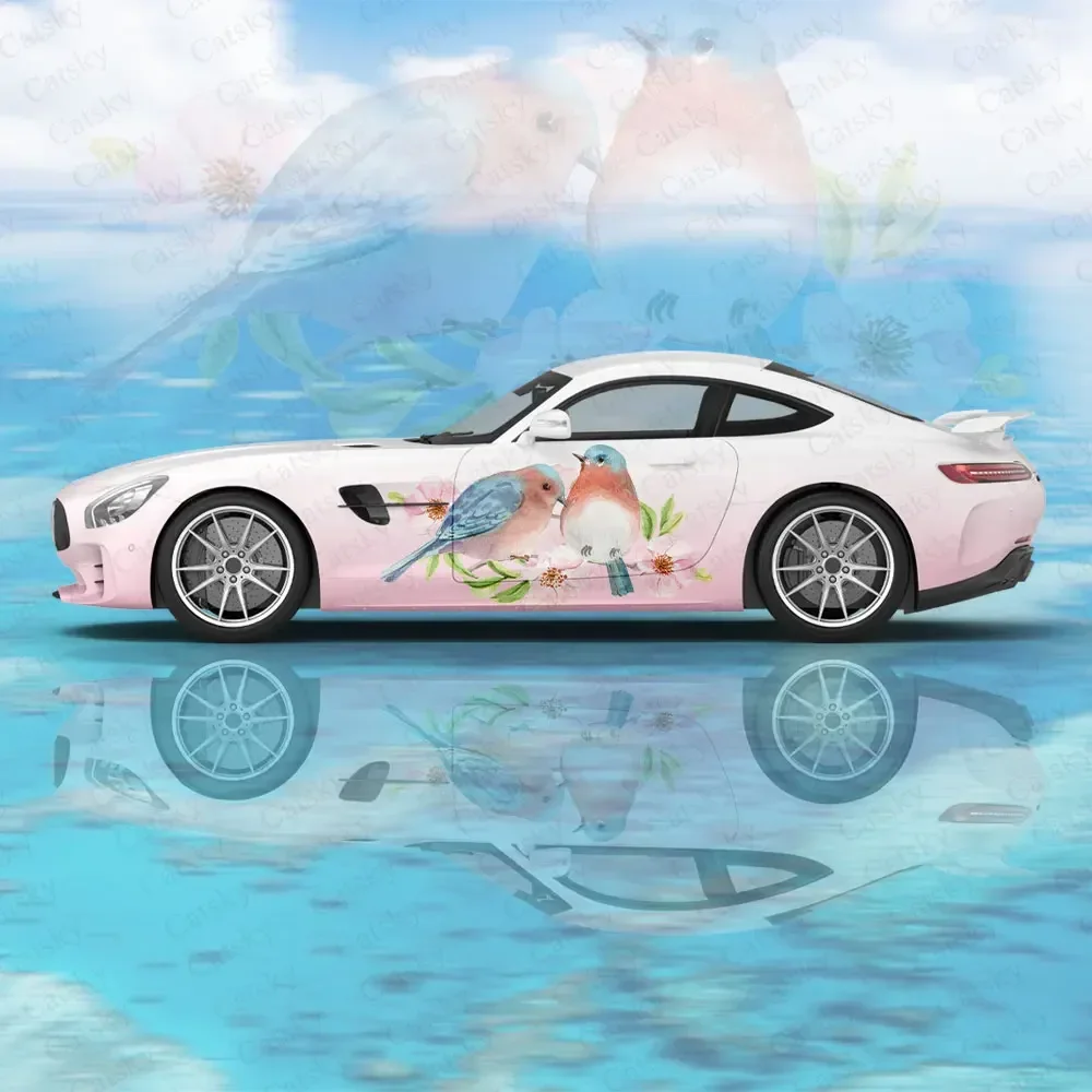 

Funny Flowers and Birds Car Wrap Protect Stickers Car Decal Creative Sticker Car Body Appearance Modification Decorative Sticker