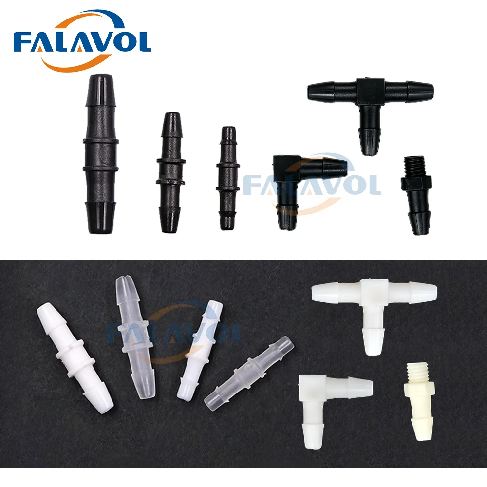 

FALAVOL 20pcs/lot Through Ink Tube Connector For Eco Solvent UV Ink Hose Connector For Inkjet Printer Ink Pipe
