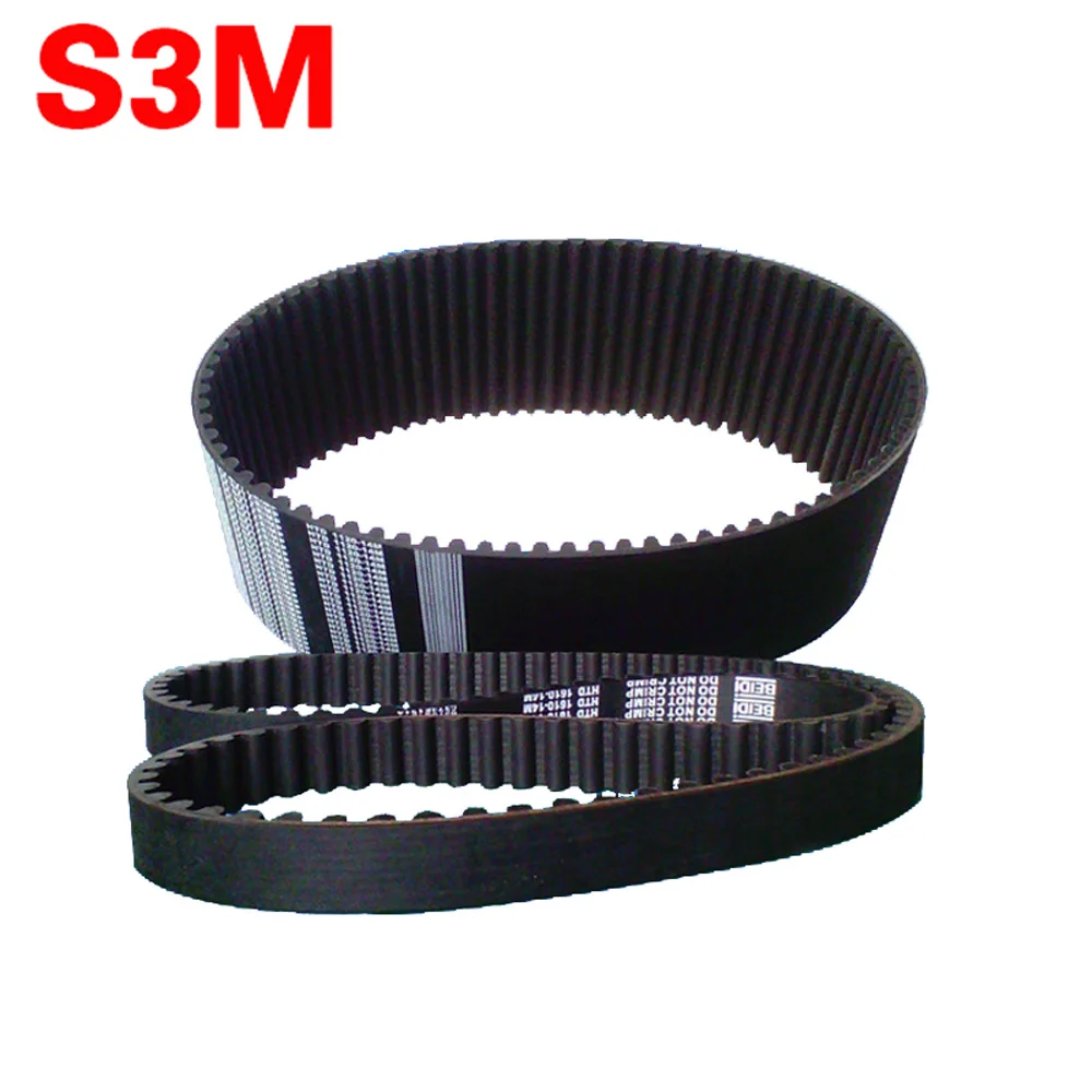 STS  S3M 249mm-318mm Pitch 3mm Timing Pulley Belt Close Loop Rubber Timing Belts Width 6mm 10mm 15mm 20mm Synchronous Belt