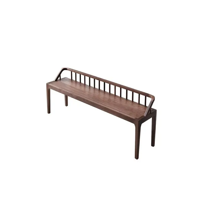 Solid wood bench North American black walnut shoe changing stool with backrest tenon and mortise structure bedside stool