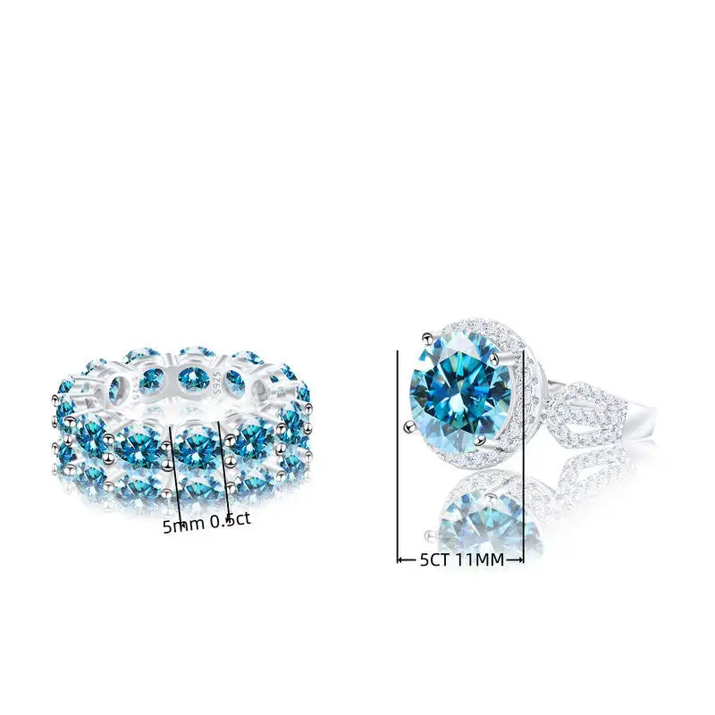 

Комплект колец JoiasHome с муассанитом 12 карат, сертифицированным GRA, из серебра 925 пробы, проходит тест на алмазный тестер, для свадьбы и помолвки