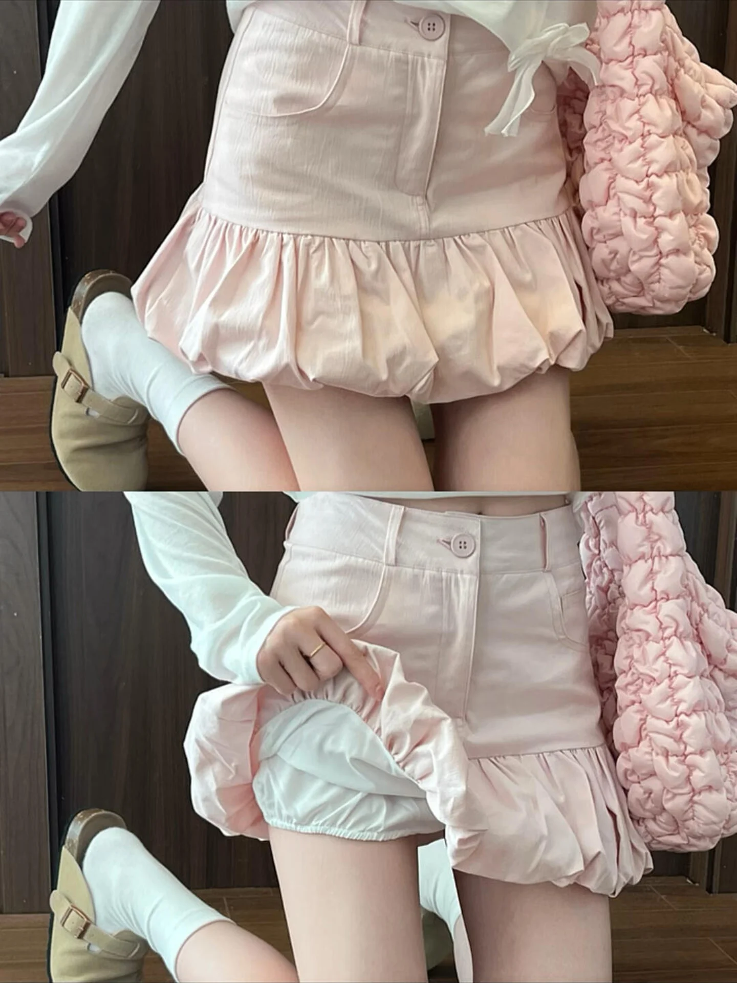 

Solid Color Women's Short Skirt 2025 Spring Summer New High Waisted Hip Hugging Skirt Fashion Versatile Slim Fit A-line Skirt