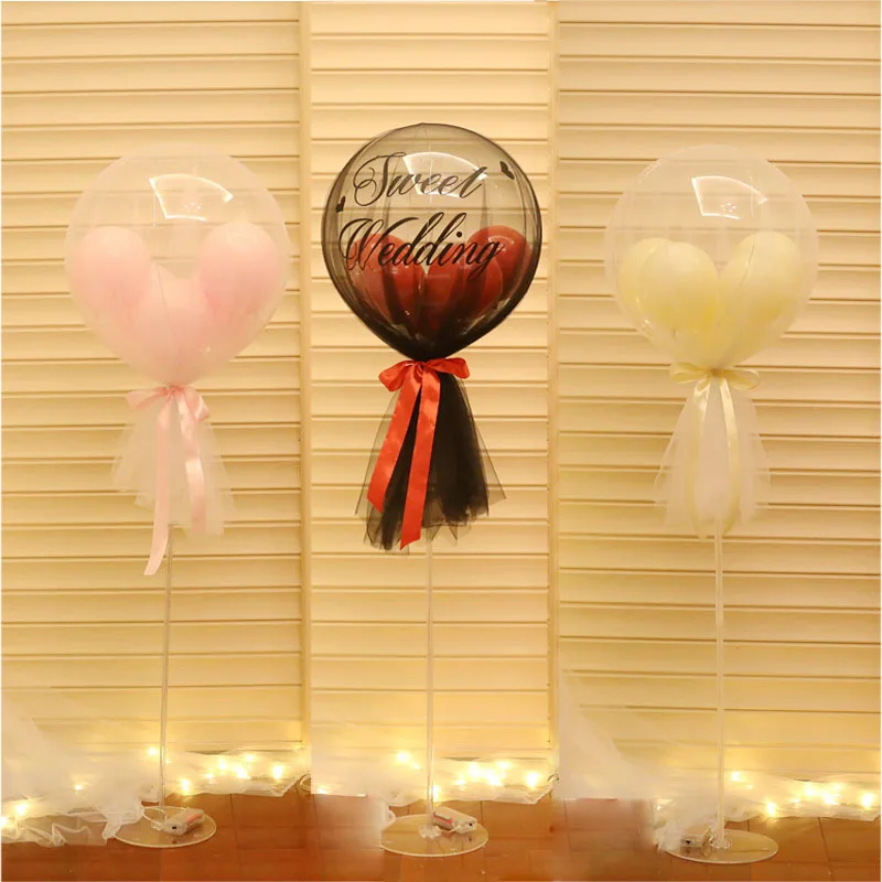 

Night Market Bobo Ball Ins Transparent Yarn Birthday Party Wedding Shopping Mall Backdrop Decoration Balloons Event Supplies