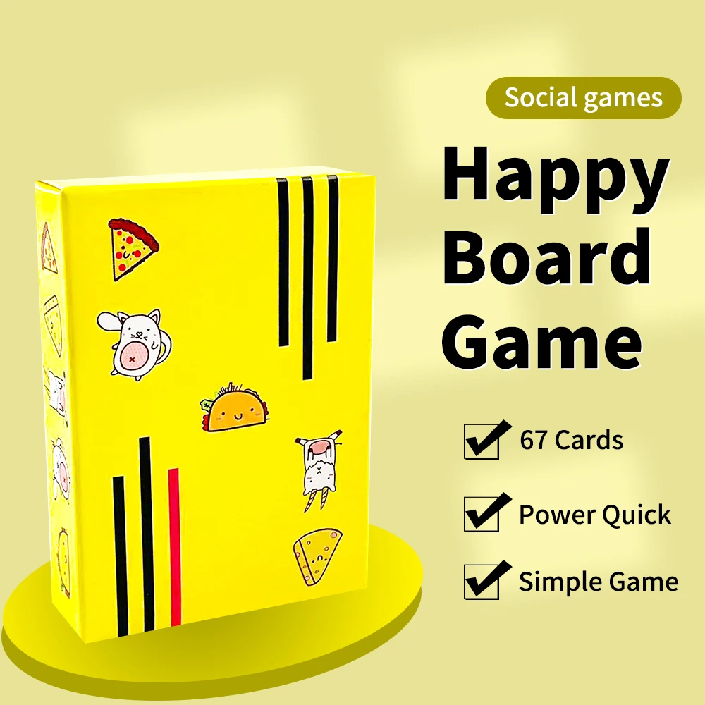 Cute Card Game Board Game English Version Fast-Paced Party Game for 3-8 Players Family Friends Entertainment Board Game