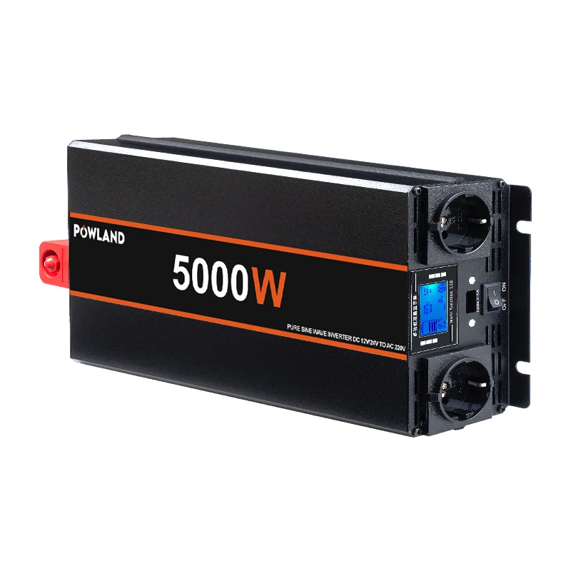 POWLAND 5000W 4000W 3000W Omvormer DC 12V 24V Naar AC 220V Zuivere Sinus auto Omvormer Converter Afstandsbediening EU Socket - afbeelding 2
