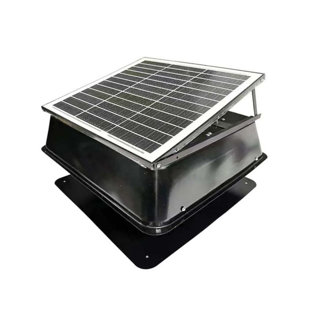 Efficiency Silent 40W DC Motor 14 Inch Solar Roof Ventilation Exhaust Fan for RV Car Attic Warehouse Garage Ventilation
