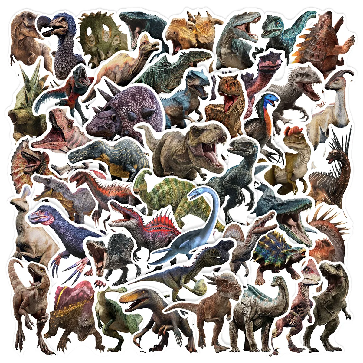 

50pcs Jurassic World Dinosaur Tyrannosaurus Rex Mobile Phone Sticker Horror Headphone Case Laptop Electric Vehicle Sticker