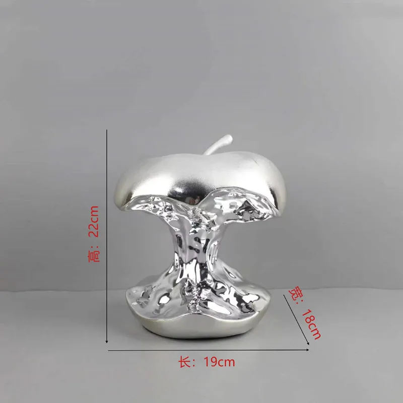 Electroplating Art Resin Carving Apples, Pear Statues, Living Room Decoration, Fruit Model Sculpture Crafts, Home Decoration