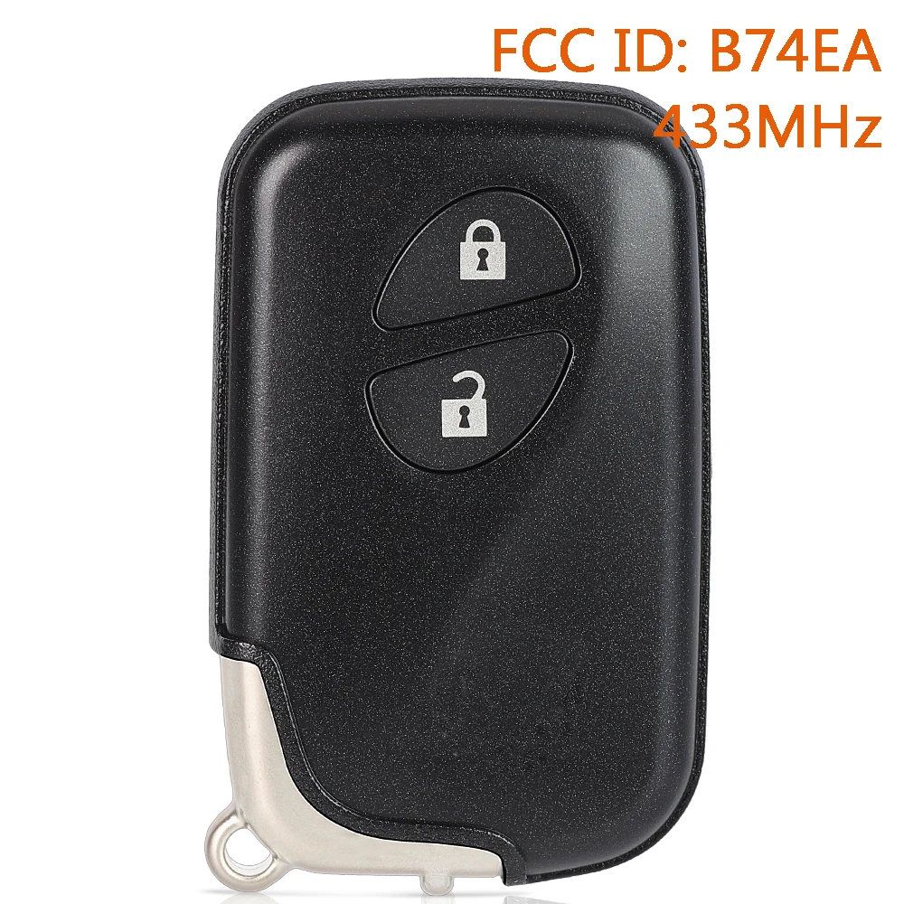 FCC ID B74EA 433MHz Aftermarket Smart Car Key Remote Fob 2 Buttons for Lexus CT200H RX350 RX450H 4D Chip
