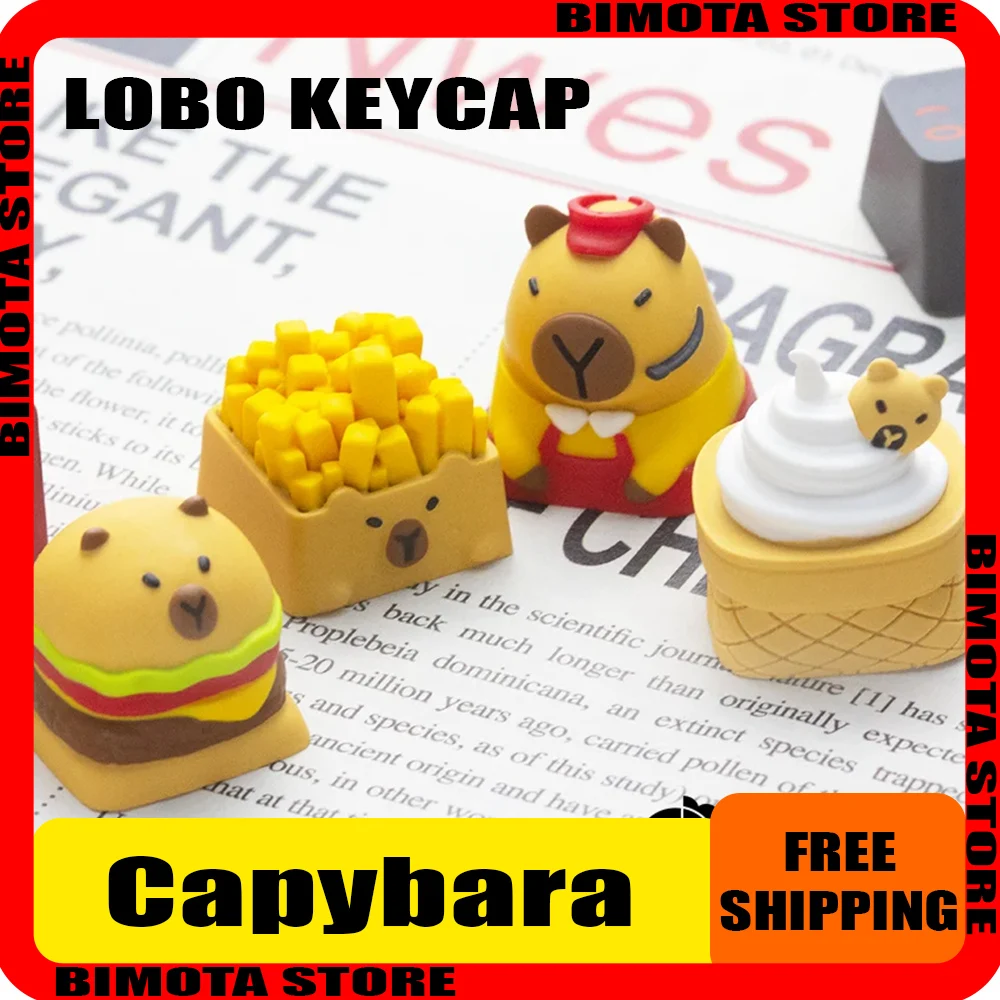 

LOBO Keycap Capibara Food Theme Keycaps Смола Cherry Profile Механическая клавиатура Аниме Мультфильм Коллекционные предметы Аксессуары для ПК Игры