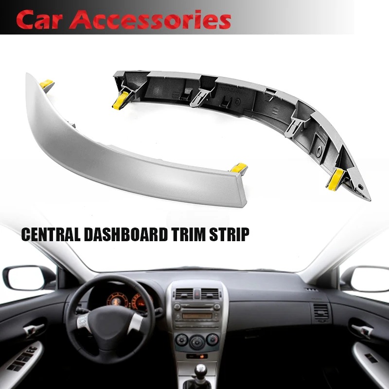 Rhyming Decoration Trim Strip Upper Side Central Dashboard Center A/C Air Vent Outlet Frame Panel For Toyota Corolla 2009-2013