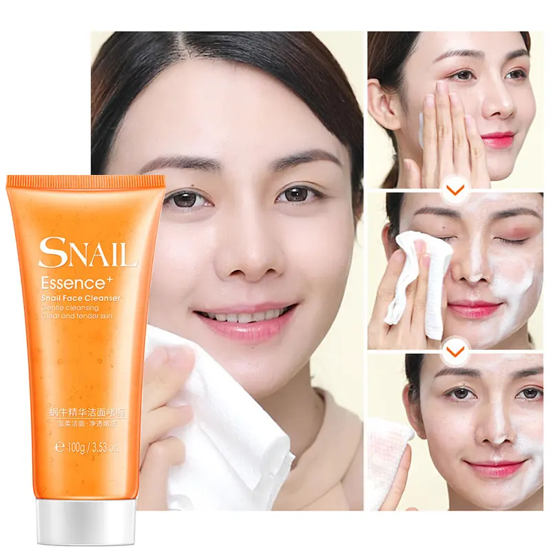 Snail Facial Cleanser Exfoliating Cleans Pores Moisturizing Daily Facial Cleanser Natural Skin Care 100g