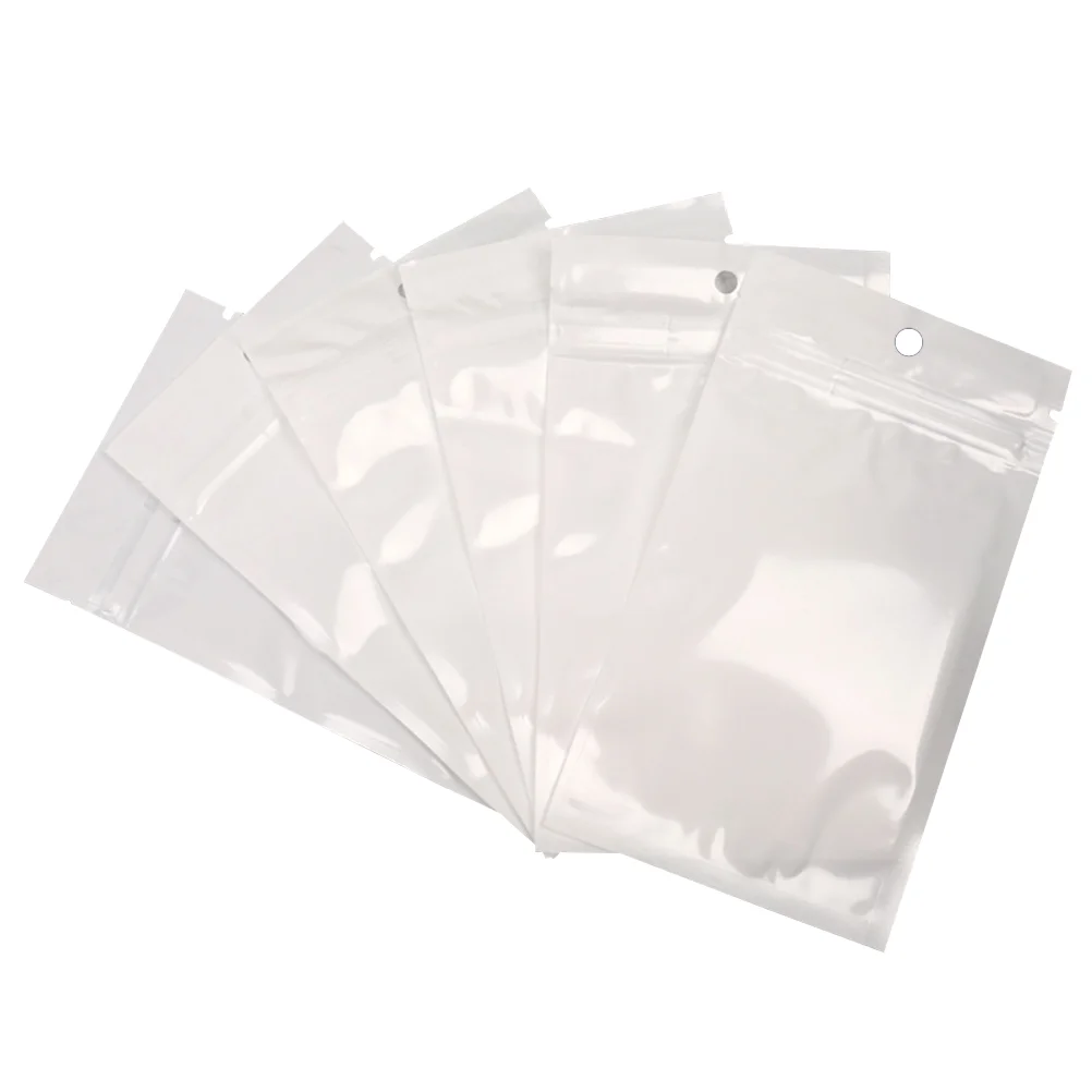 100 Pcs Clear Packing Bags Zippered Storage Reclosable Seal Transparent Sealing