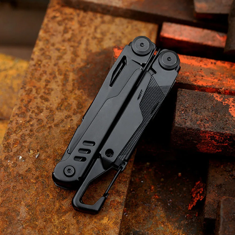 440A Steel Multitool Folding Knife Black Outdoor Tactical Pliers EDC Survival Emergency Tool Camping Equipment Gadgets for Men