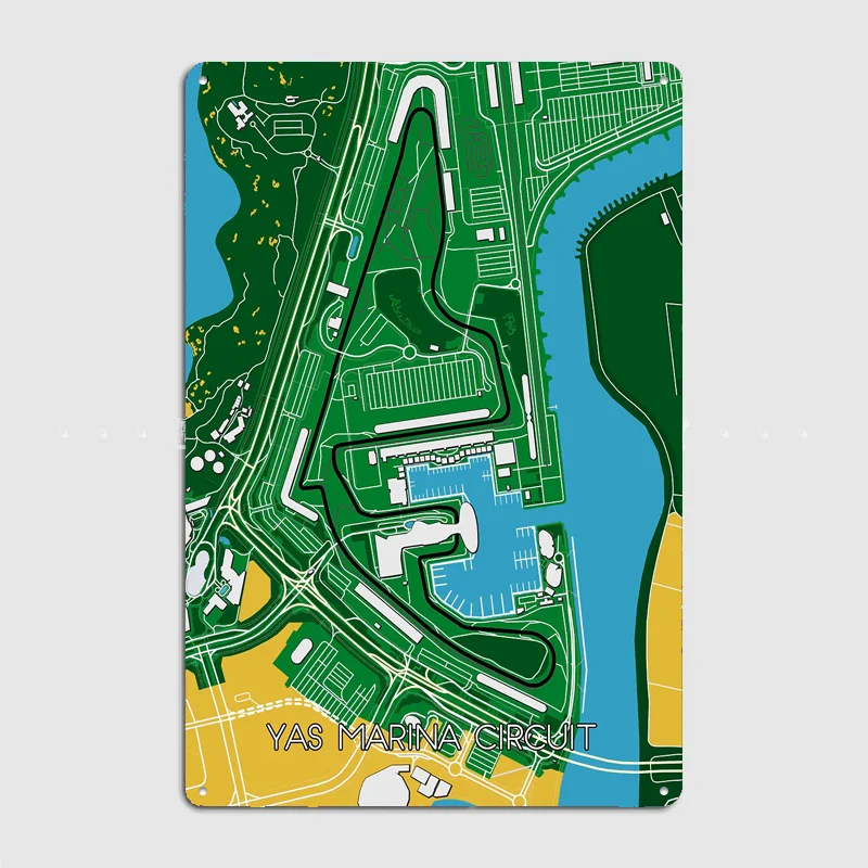 Yas Marina Circuit Poster Metal Custom Sign Indoor Decor Pub Club Room Decoration Bar Posters Home Wall Decor