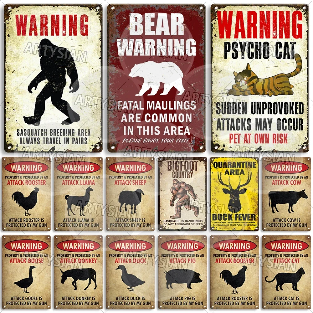 Engraçado fazenda animal sinal fazenda animal humor placa vaca burro pato cavalo porco galo touro gato frango cabra ganso llama ovelhas