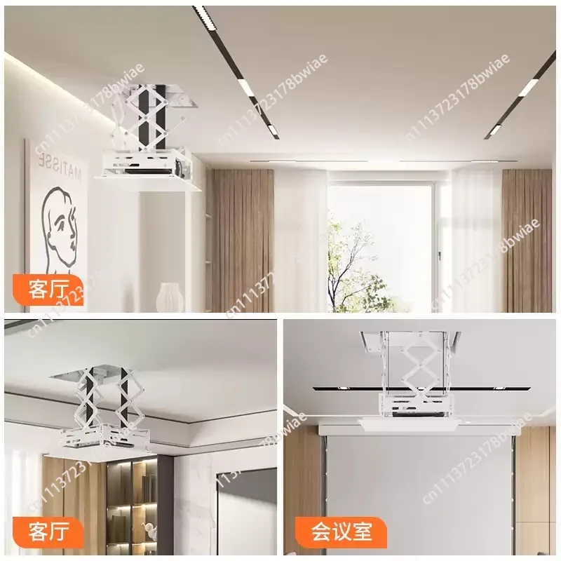 Electric Remote Auto Lift Projection Bracket, Hidden Projector Electric Hanger Compatible With Most Home & Commercial Projectors