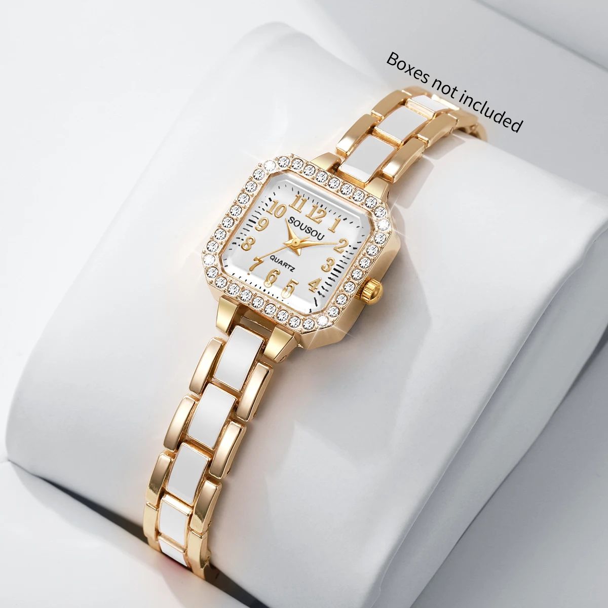 Fashion Square Rhinestone Women Watches Ultra-thin Bracelet Strap Ladies Dress Quartz Wristwatches Relogio Feminino（Without Box）