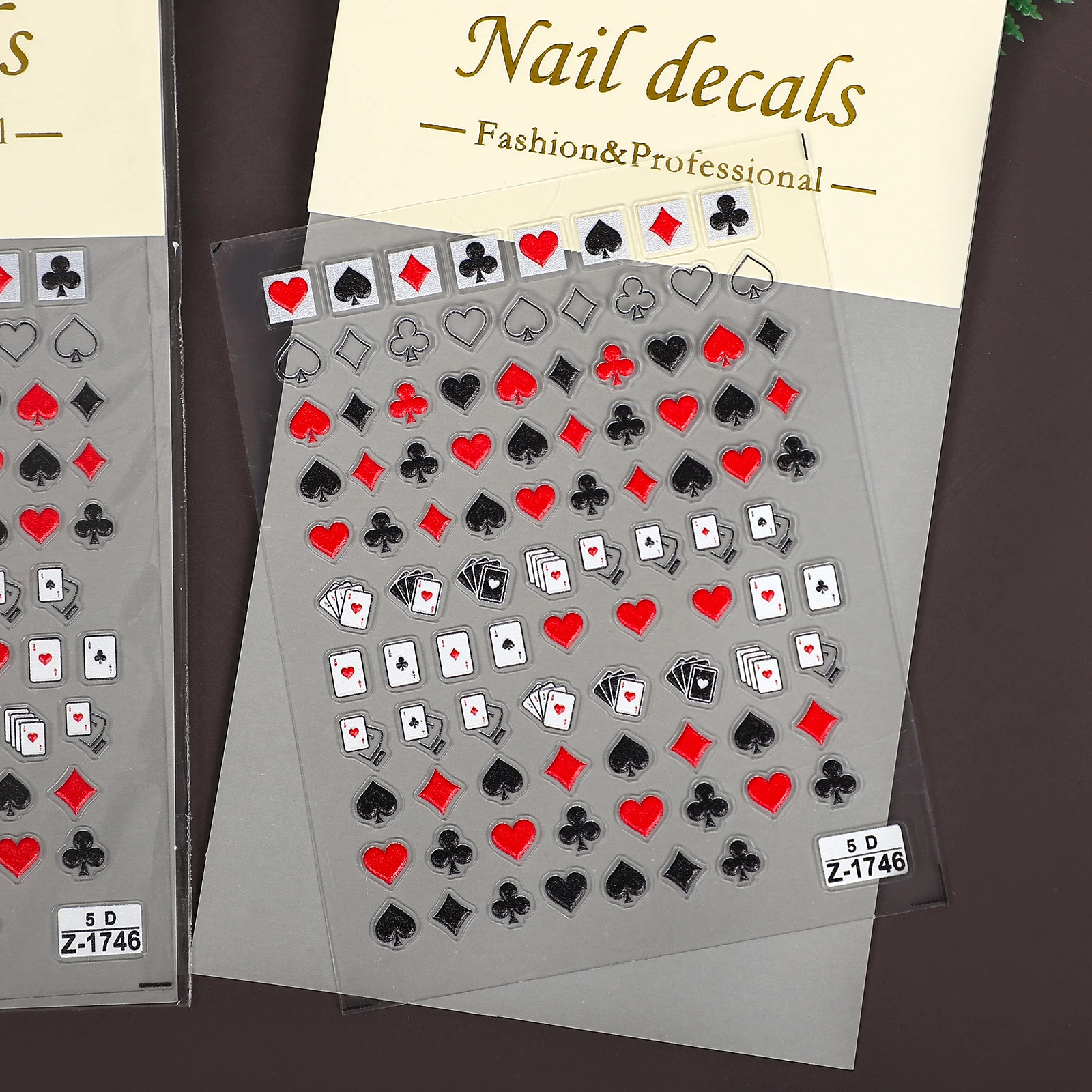 2 Pcs/set Vintage 5D Poker Card Pattern Landscape Manicure PET Sticker Creative Journal Material Collage Scrapbook Stationery