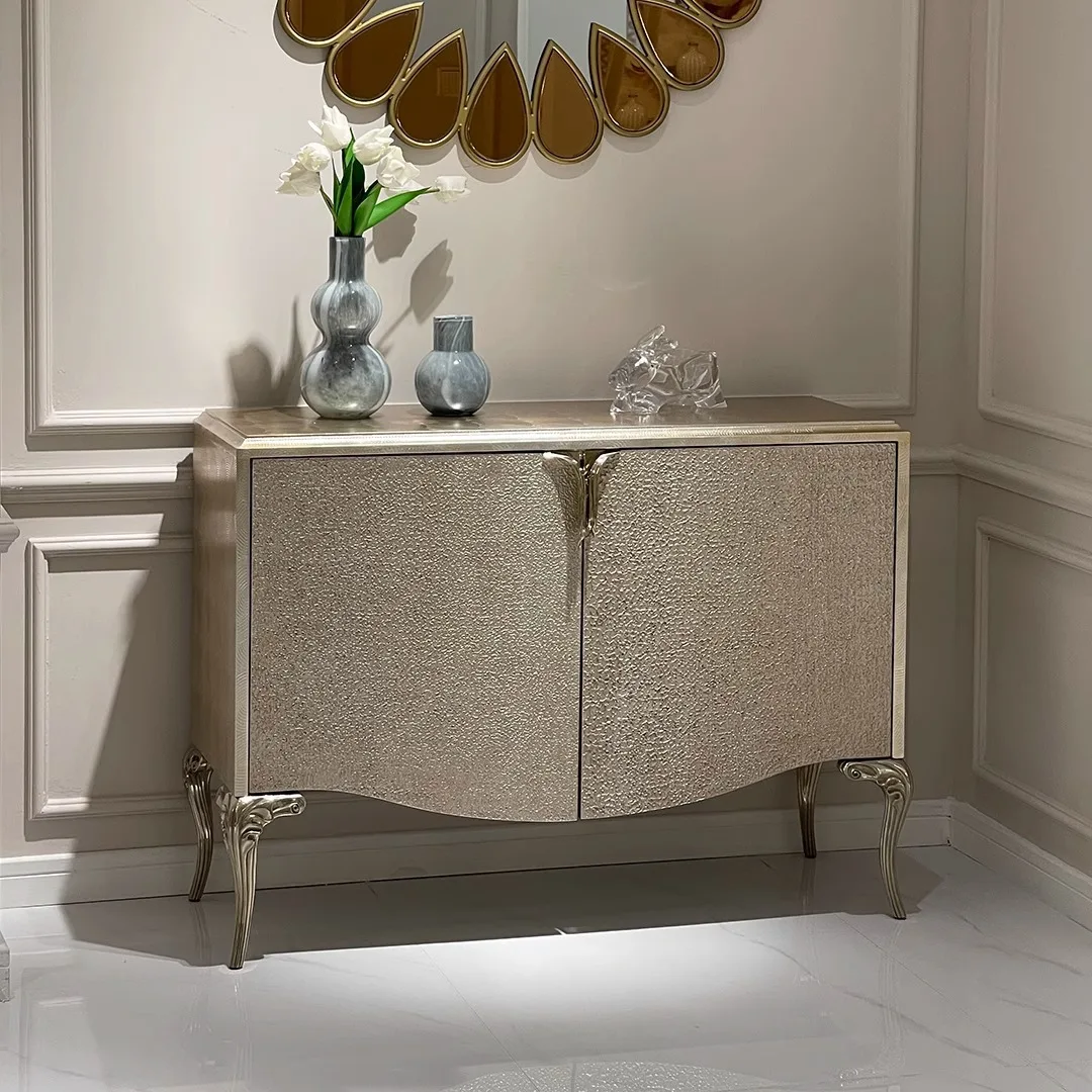 

American light luxury solid wood porch cabinet modern living room advanced storage side cabinet