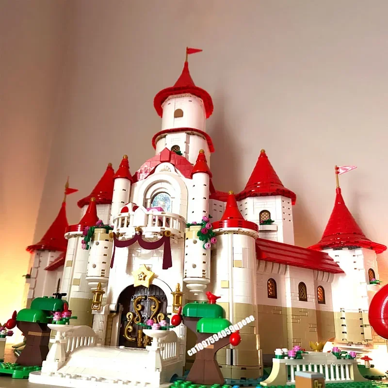Nuova famosa serie di giochi Marioed Castello dei funghi Moc Street View Modello Puzzle personalizzato Fai da te Idee creative Giocattoli per bambini Regalo di compleanno