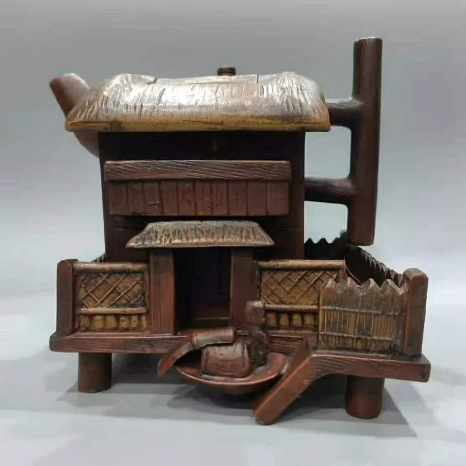 

Chinese collection purple clay teapots house teapots creative classical ornament home desktop modern crafts