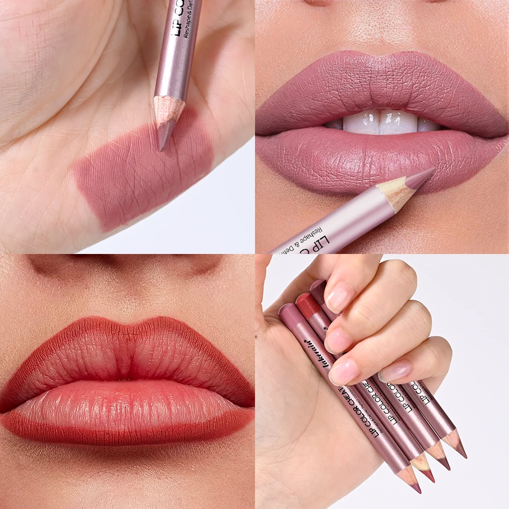 Matte Lip Pencil Waterproof Contour Brown Lip Liner Stain Hot Waterproof for Lips Permanent Lips Profiler Long Lasting Lipsticks