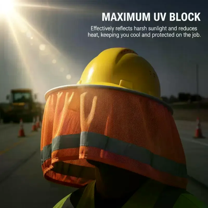 Summer Sun Shade Safety Hard Hat Neck Shield Helmets Reflective Hat Brim Reflective Cap Cover for Construction Workers
