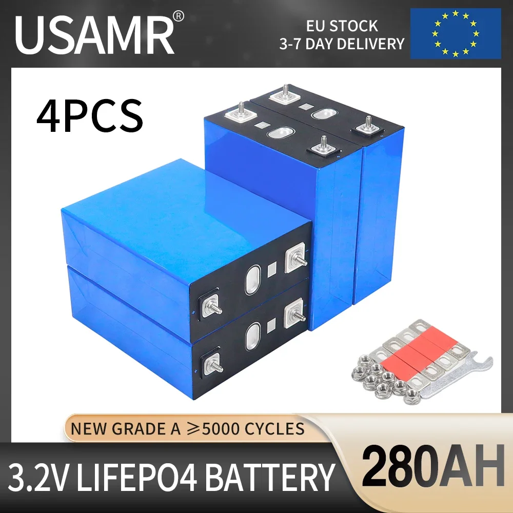 3.2V 320Ah 230Ah 100Ah 50Ah LiFePO4 Lithium Iron Phosphate Battery Pack Can be Combined into 12V 24V 36V 48V Rechargeable Cells