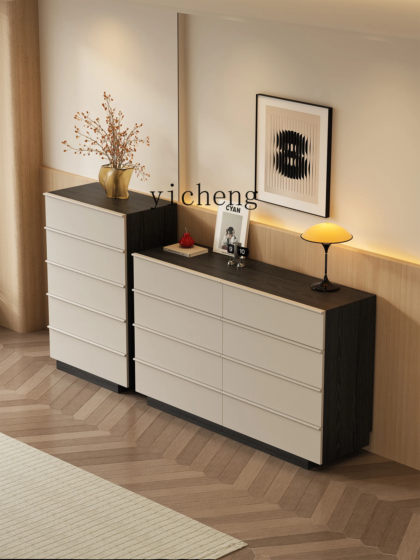 

TWR Five-Drawer Cabinet Combination Bedroom Bedside Storage Cabinet Living Room Side Entryway Cabinet