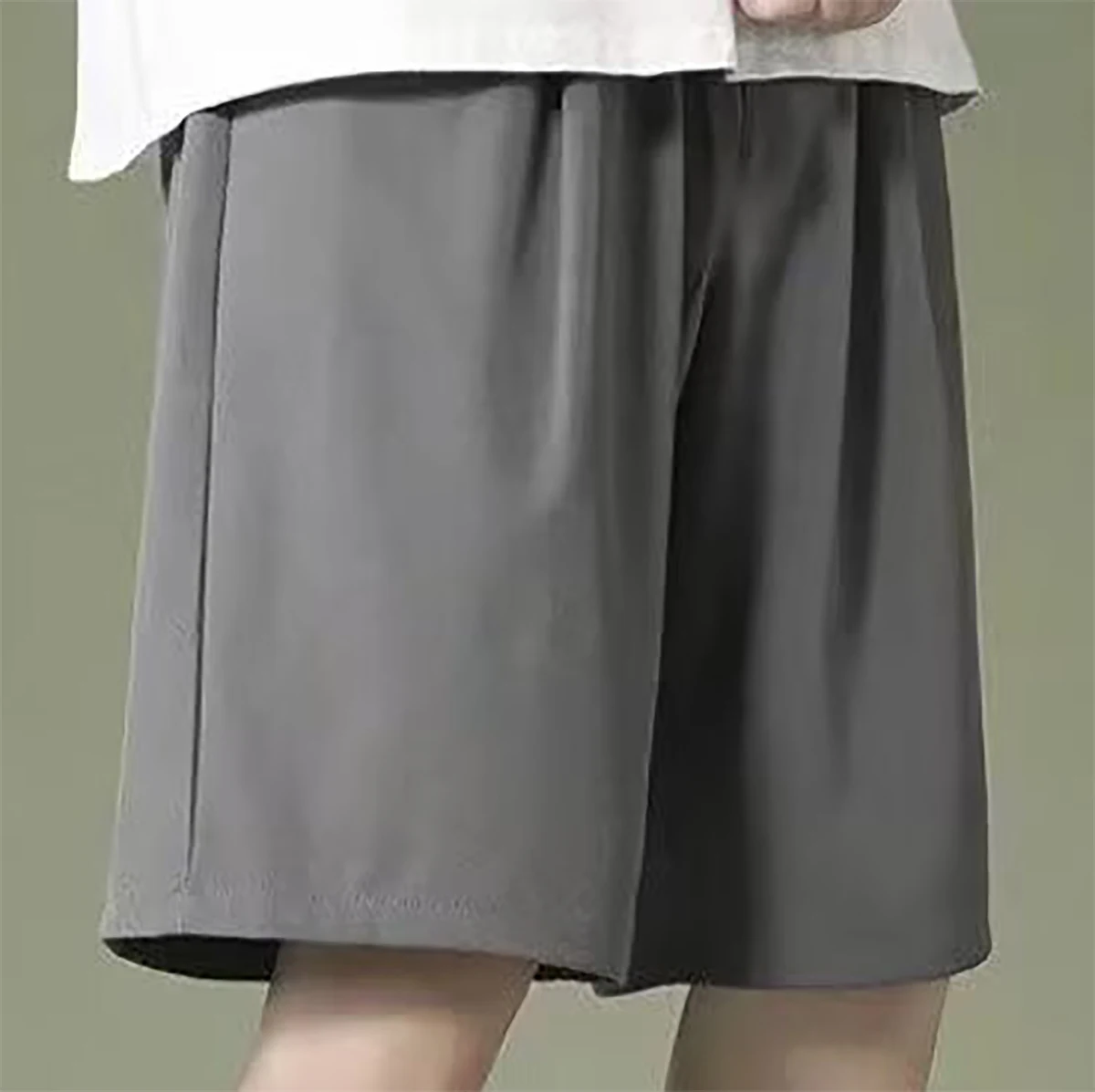 Men's Casual Shorts With Quick Drying Loose Gray Blue Other Color Options Are Available Summer Silk Five Quarter Pants