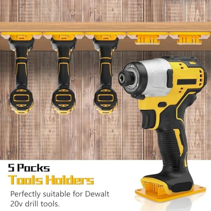 Portaherramientas porta baterías, soporte de batería de 5 piezas para batería Dewalt, soporte de herramientas de 5 piezas soporte de pared para herramienta Dewalt