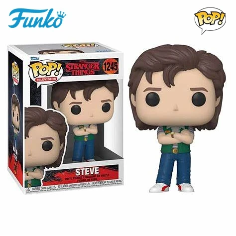 Personagem de anime popular Funko Pop Doll Estranho Temporada 4 Figura Brinquedos Steve 1245 #   Brinquedo de presentes de figura de vinil de coleção infantil
