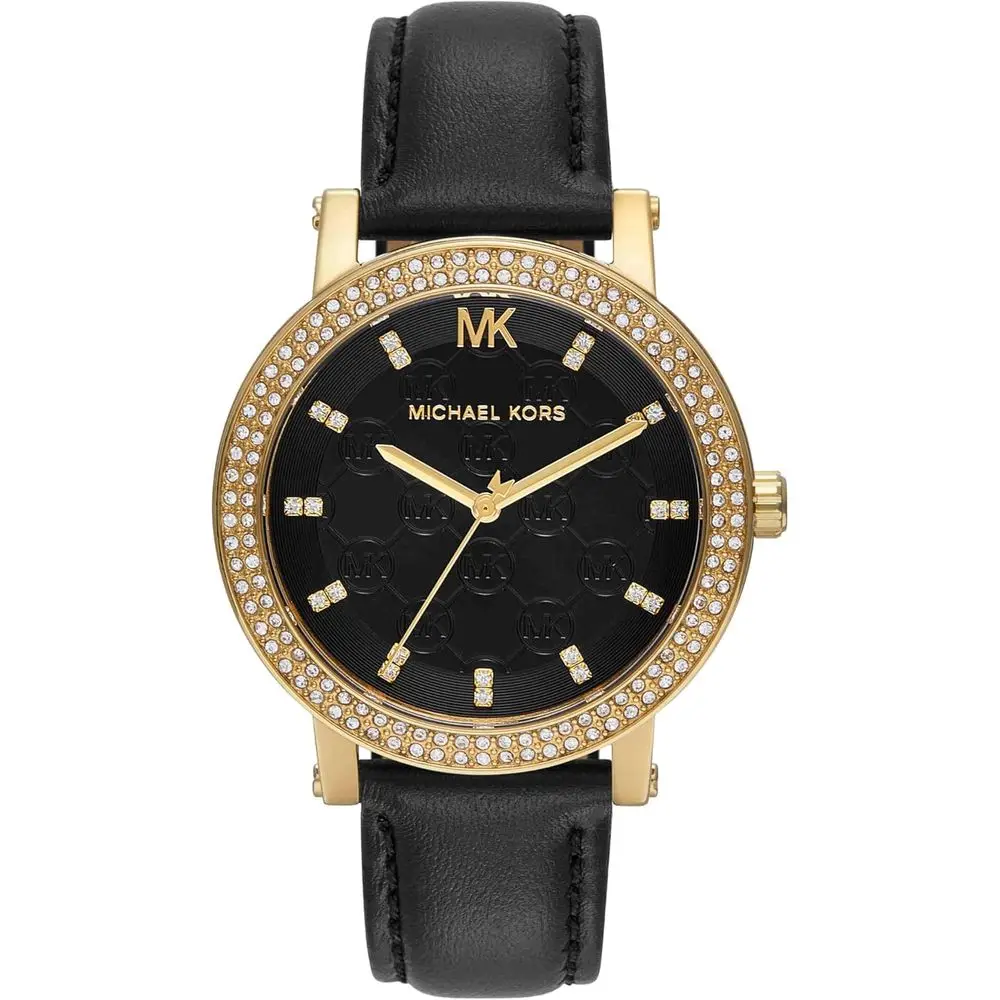 

Черные кожаные часы Corey Three-Hand