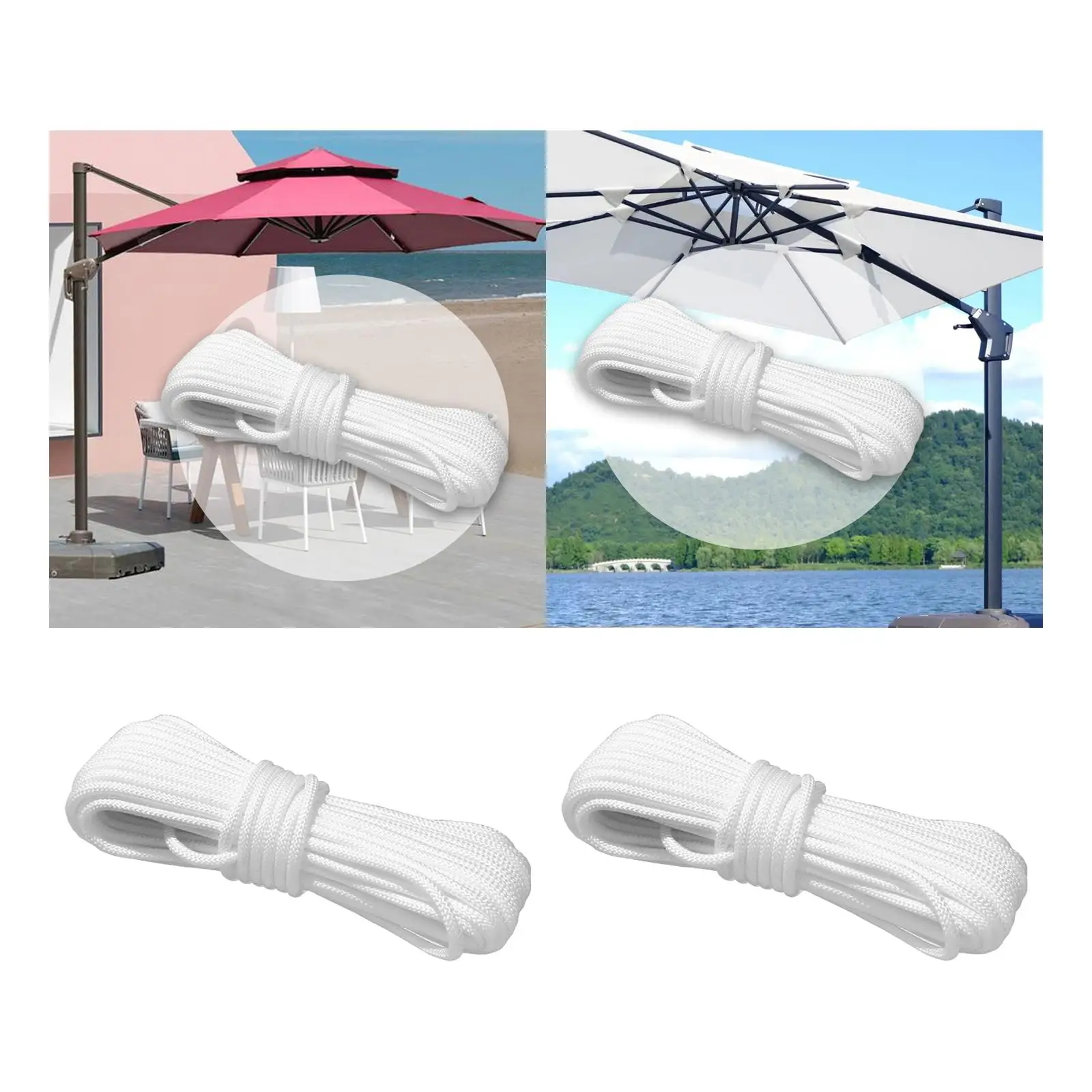 Patio Umbrella Cord Line 12ft Deck Outdoors Beach Setting up Tents Hanging Heavy