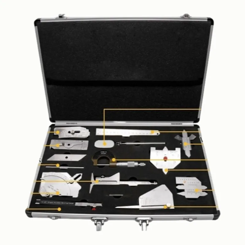 

KOTUMY Combined Weld Inspection Ruler Height Gauge Fillet Weld Measuring Tool 13Pcs Set
